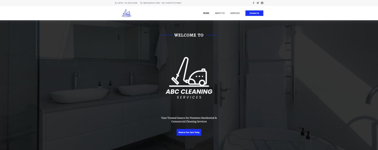 Cleaning website